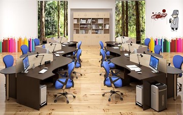 Комплект офисной мебели SIMPLE с эргономичными столами и тумбами в Чите - предосмотр 4